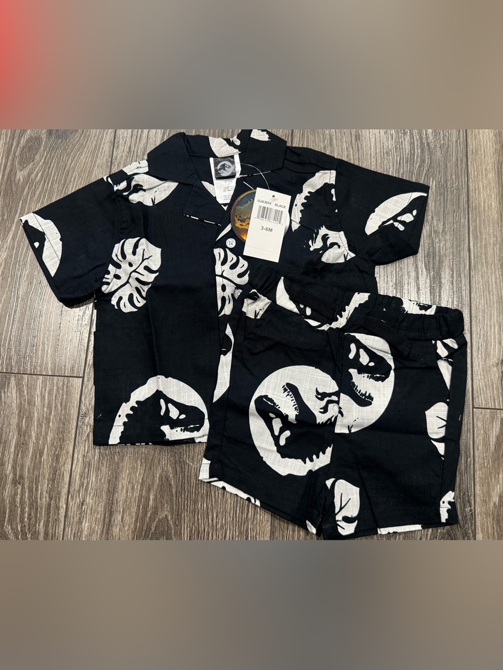 NWT Black Dino Print Kids Matching Set by